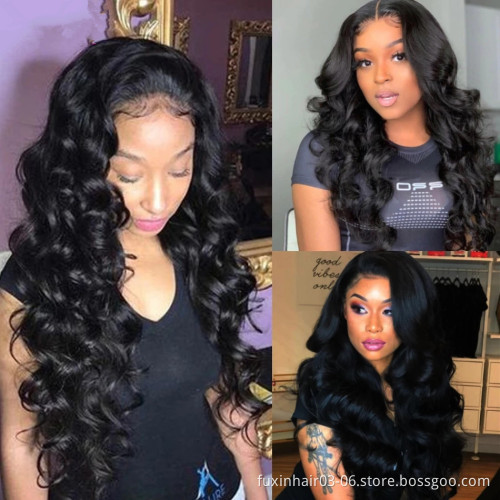 Indian Loose Body Wave 13x4 Frontal Wig 30Inch Loose Body Wave Lace Front Human Hair Wigs 4x4 Closure Wigs For Women Human Hair